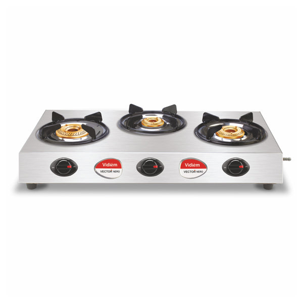 Vidiem Vector Nero 3B SS Stainless Steel Gas Stove Vidiem Vector Nero 3B SS Stainless Steel Gas Stove